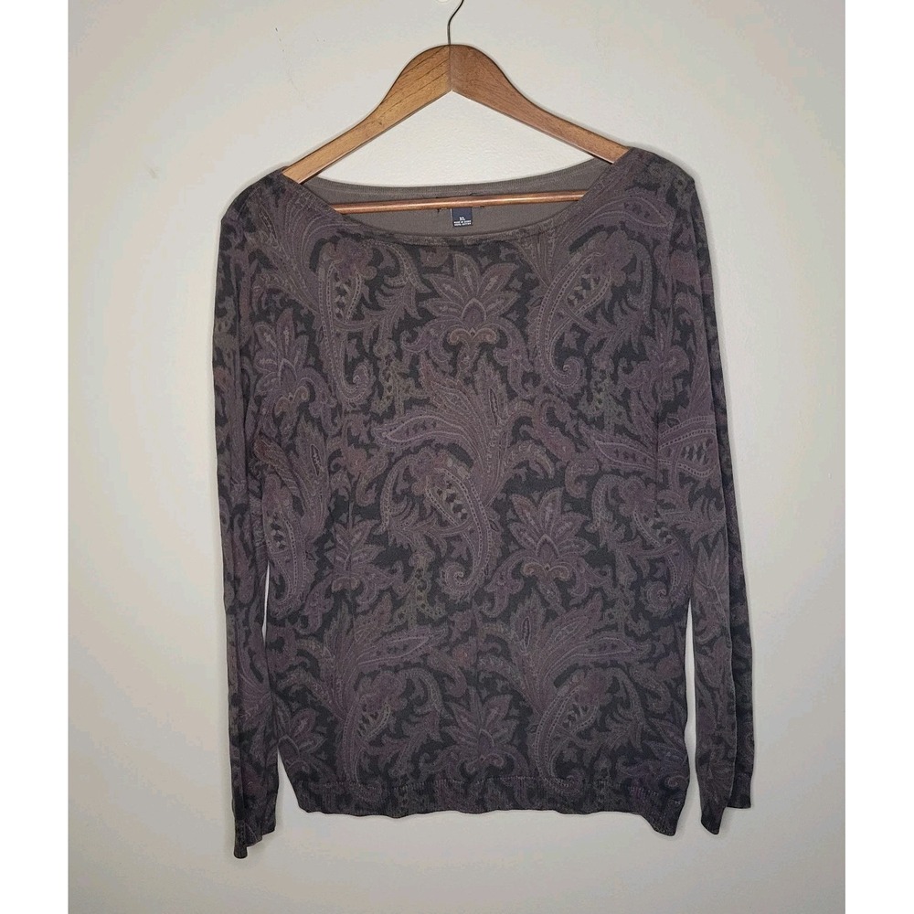 American Living‎ Women's XL Sweater Shirt Top Blouse Brown Purple Black Cardigan